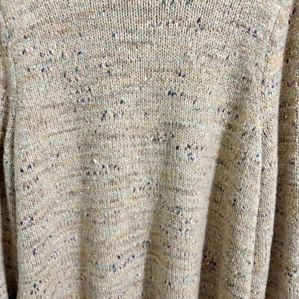 Pure Jill Sweater Women‎ XL (Tagged 3X Runs Small) Beige Speckled Knit Cozy Boho - Picture 9 of 11